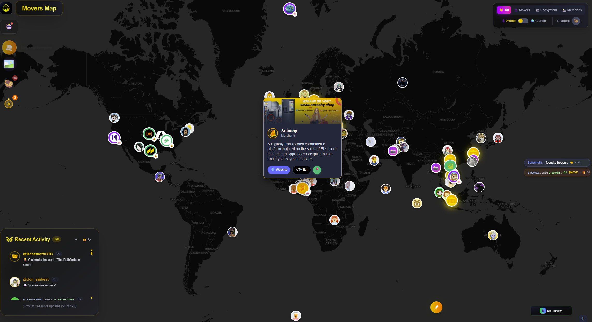 Movers Map – Treasure Hunt & Merchant Platform